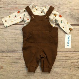 Carter's Baby Boy Autumn Harvest Overalls, Size Newborn, Brand New with Tags!